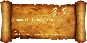 Zombai Immánuel névjegykártya